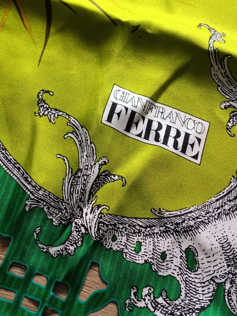 Gianfranco Ferre Vintage Silk Scarf, Size 35"x35"